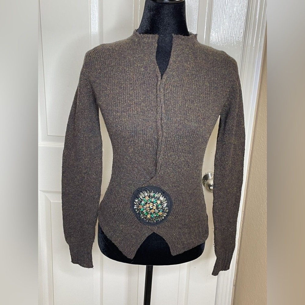 Stunning PRADA jeweled wool top